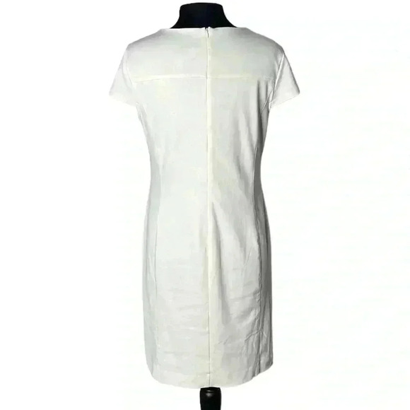 Saks Fifth Avenue Black Label White Midi Length Dress Size 12 - Picture 3 of 6